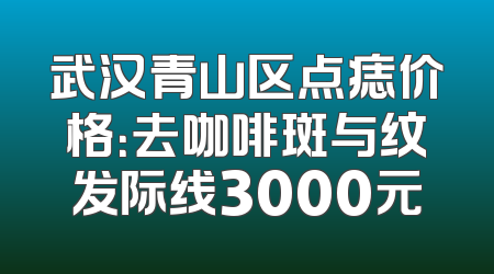 武汉青山区点痣价格：去咖啡斑与纹发际线3000元