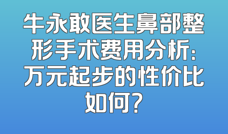牛永敢医生鼻部整形手术费用分析：万元起步的性价比如何？