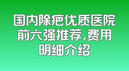 国内除疤优质医院前六强推荐，费用明细介绍