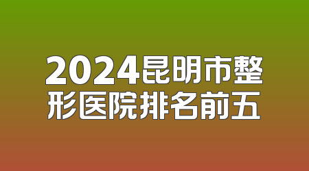 2024昆明市整形医院排名前五