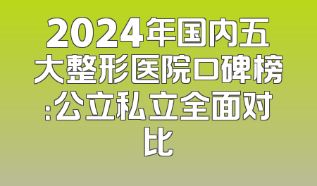 2024年国内五大整形医院口碑榜：公立私立全面对比