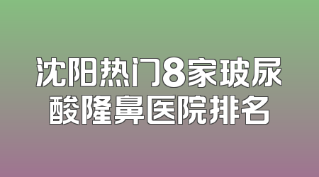 沈阳热门8家玻尿酸隆鼻医院排名