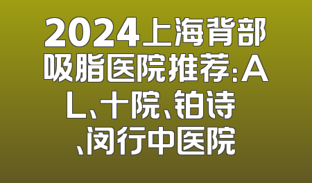 2024上海背部吸脂医院推荐：AL、十院、铂诗玥、闵行中医院