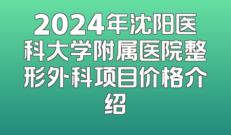 2024年沈阳医科大学附属医院整形外科项目价格介绍
