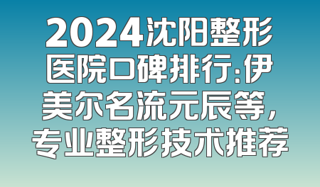 2024沈阳整形医院口碑排行：伊美尔名流元辰等，专业整形技术推荐
