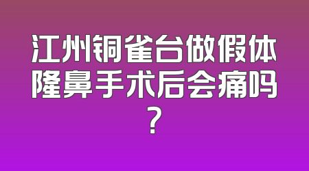 江州铜雀台做假体隆鼻手术后会痛吗？