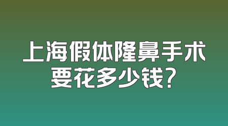 上海假体隆鼻手术要花多少钱?