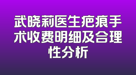 武晓莉医生疤痕手术收费明细及合理性分析