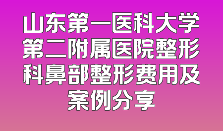 山东第一医科大学第二附属医院整形科鼻部整形费用及案例分享
