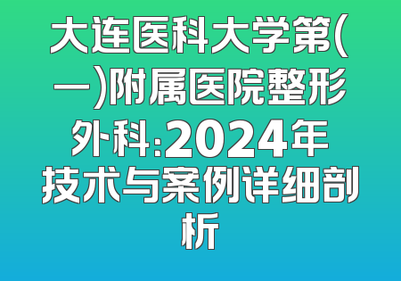 大连医科大学第(一)附属医院整形外科：2024年技术与案例详细剖析