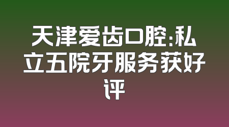 天津爱齿口腔：私立五院牙服务获好评