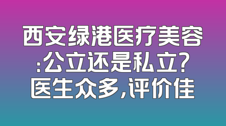 西安绿港医疗美容：公立还是私立？医生众多，评价佳