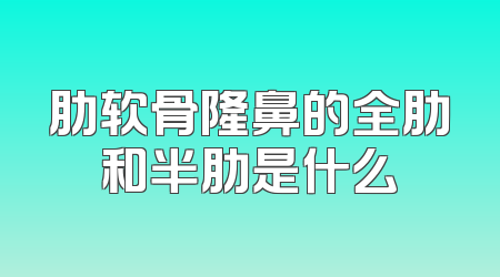 肋软骨隆鼻的全肋和半肋是什么