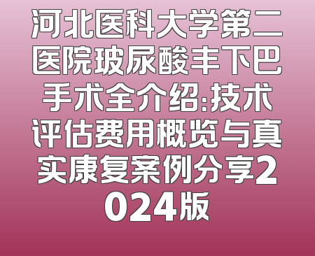 河北医科大学第二医院玻尿酸丰下巴手术全介绍：技术评估费用概览与真实康复案例分享2024版