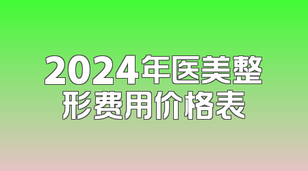 2024年医美整形费用价格表