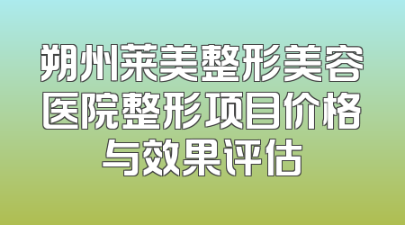 朔州莱美整形美容医院整形项目价格与效果评估