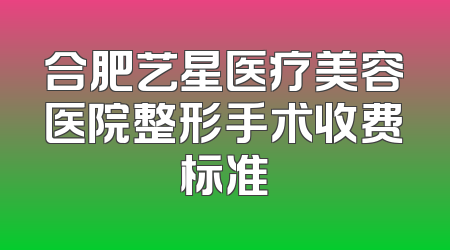 合肥艺星医疗美容医院整形手术收费标准