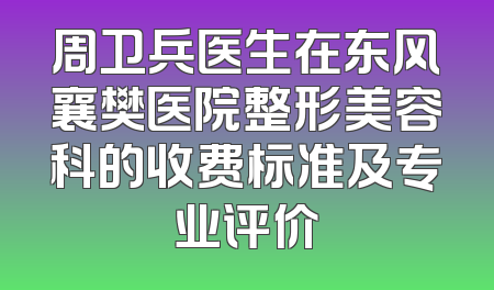 周卫兵医生在东风襄樊医院整形美容科的收费标准及专业评价