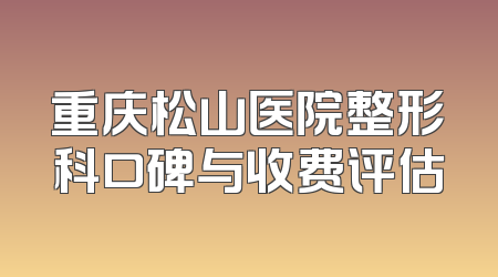 重庆松山医院整形科口碑与收费评估