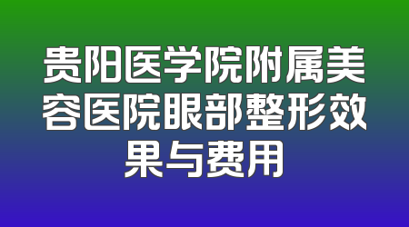 贵阳医学院附属美容医院眼部整形效果与费用