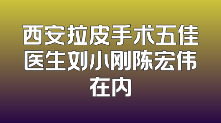 西安拉皮手术五佳医生刘小刚陈宏伟在内