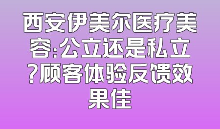 西安伊美尔医疗美容：公立还是私立？顾客体验反馈效果佳