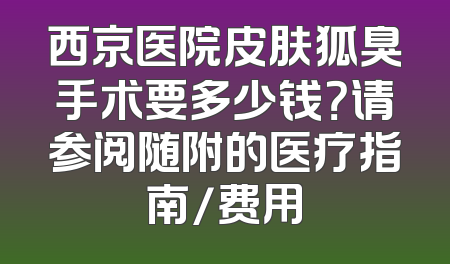 西京医院皮肤狐臭手术要多少钱？请参阅随附的医疗指南/费用