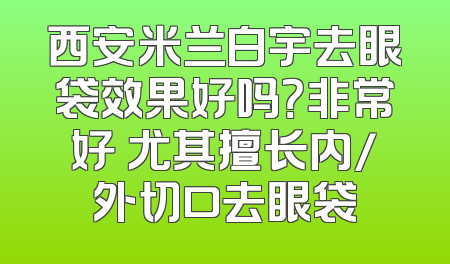 西安米兰白宇去眼袋效果好吗？非常好 尤其擅长内/外切口去眼袋