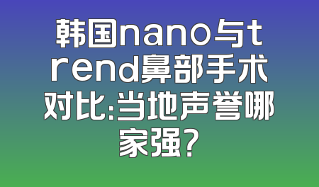 韩国nano与trend鼻部手术对比：当地声誉哪家强？
