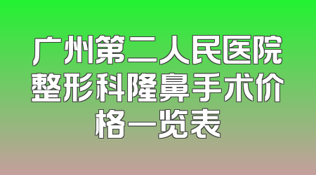 广州第二人民医院整形科隆鼻手术价格一览表