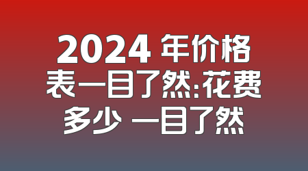 2024 年价格表一目了然：花费多少 一目了然