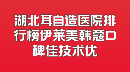湖北耳自造医院排行榜伊莱美韩蔻口碑佳技术优