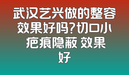 武汉艺兴做的整容效果好吗？切口小 疤痕隐蔽 效果好