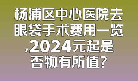 杨浦区中心医院去眼袋手术费用一览，2024元起是否物有所值？