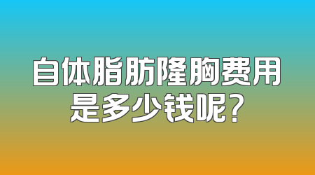 自体脂肪隆胸费用是多少钱呢?