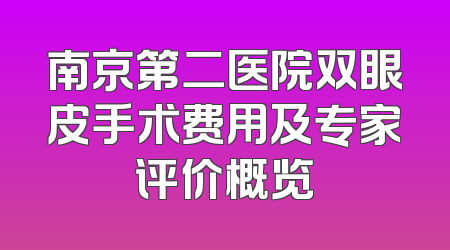 南京第二医院双眼皮手术费用及专家评价概览