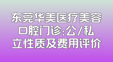 东莞华美医疗美容口腔门诊：公/私立性质及费用评价