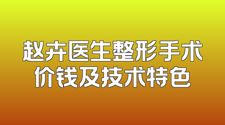 赵卉医生整形手术价钱及技术特色