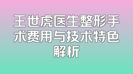 王世虎医生整形手术费用与技术特色解析