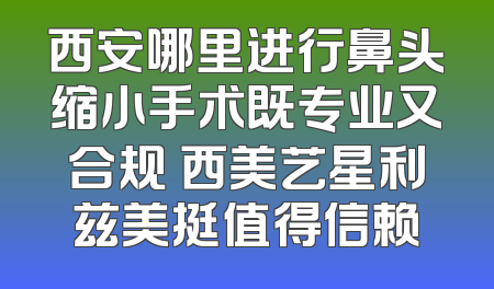 西安哪里进行鼻头缩小手术既专业又合规 西美艺星利兹美挺值得信赖