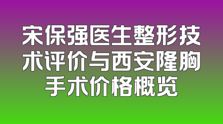 宋保强医生整形技术评价与西安隆胸手术价格概览