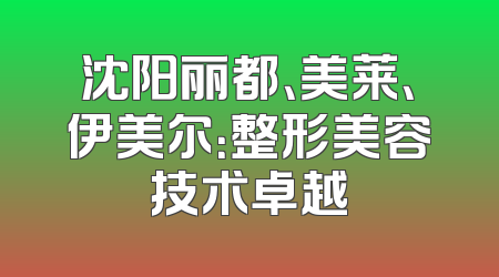 沈阳丽都、美莱、伊美尔：整形美容技术卓越