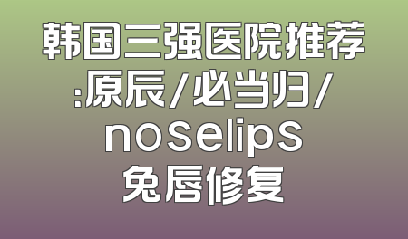 韩国三强医院推荐：原辰/必当归/noselips兔唇修复