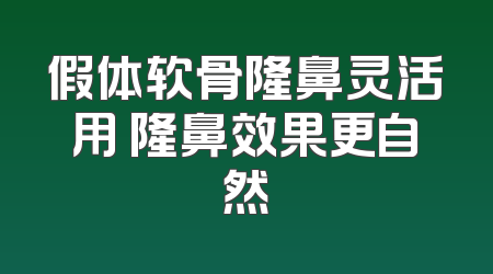 假体软骨隆鼻灵活用 隆鼻效果更自然