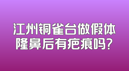 江州铜雀台做假体隆鼻后有疤痕吗？