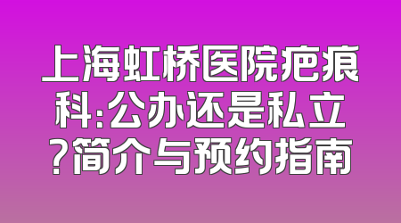 上海虹桥医院疤痕科：公办还是私立？简介与预约指南