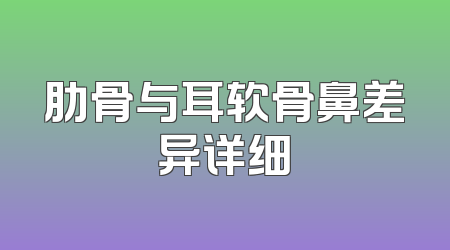 肋骨与耳软骨鼻差异详细