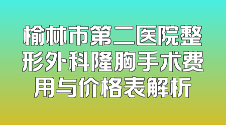 榆林市第二医院整形外科隆胸手术费用与价格表解析