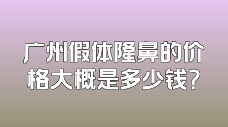 广州假体隆鼻的价格大概是多少钱？