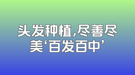 头发种植，尽善尽美‘百发百中’
